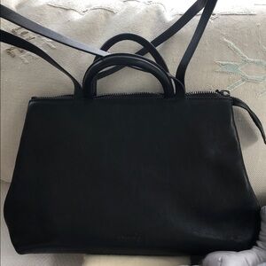 Elegant Black Leather Handbag made in Italy New no tags Marcall GORGEOUS